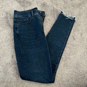 High Rise Express frayed jeans